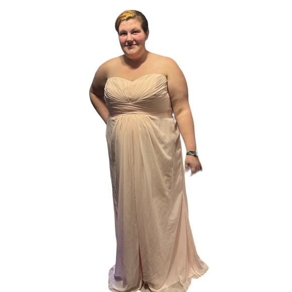 EUC David's Bridal dress size 20 light pink bridesmaid - Picture 7 of 15